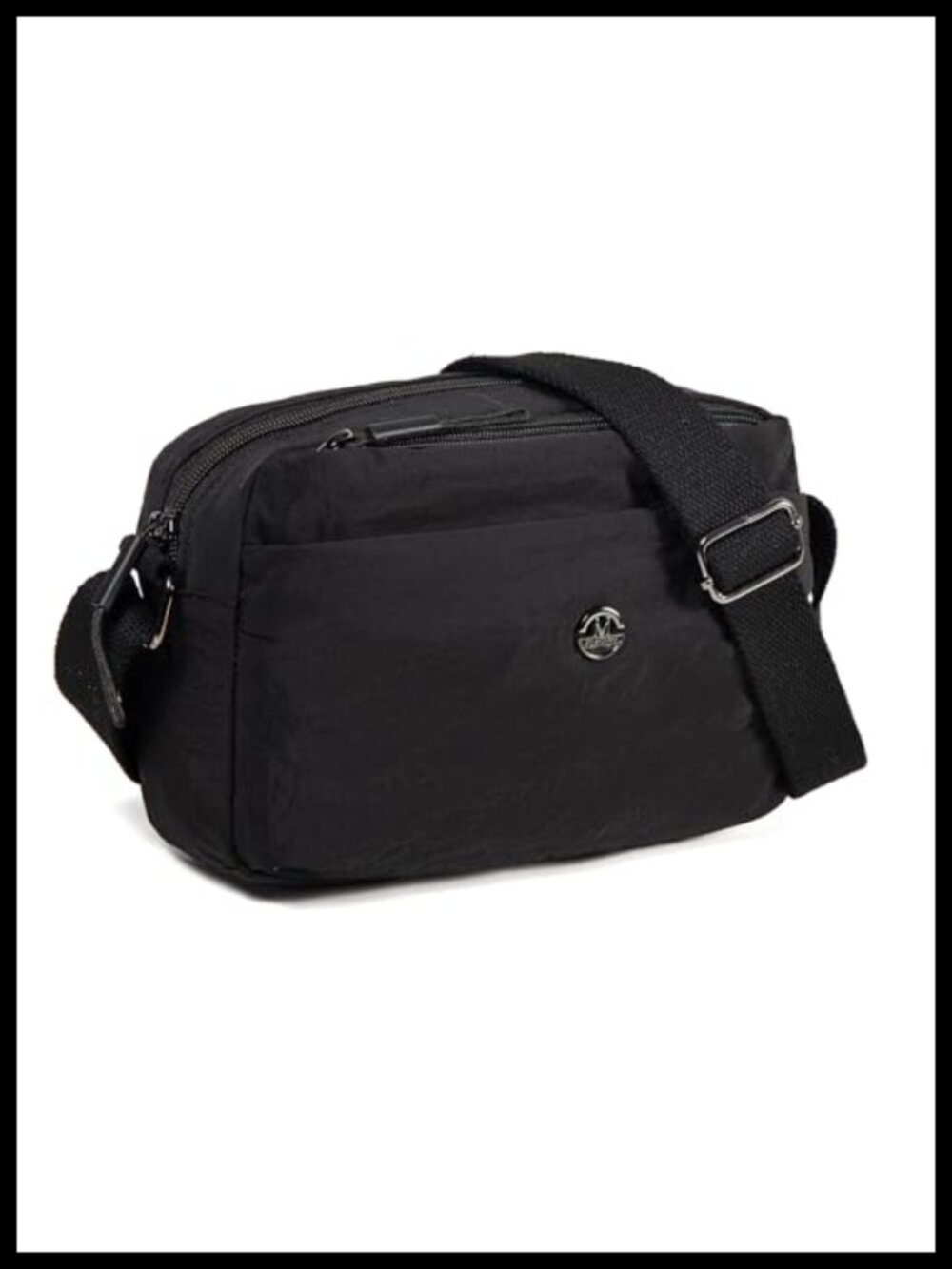 Nylon Crossbody Bag Lightweight Adjustable Strap Multi Pocket Women Purse
